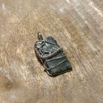 Sterling Silver Wired Wrapped 925  Green Crystal Pendant Photo 1