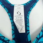 Moving Comfort  Switch it up Racer sports bra in Azure woven size XS NWT Photo 6