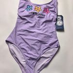 Life is Good Women's Swimsuit Lilac with Flowers and Back String Detail Sz M Photo 11