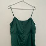 Urban Outfitters NEW NWT  Padova Satin Slip Dress Emerald Green Button Front Mini Photo 4