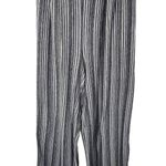 Eyeshadow Stripe Sleeveless Crop Jumpsuit V-Neck Wide Leg Black White Size Small Photo 3