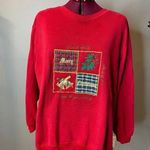 ugly Christmas sweatshirt embroidered red gold Size XL Photo 0
