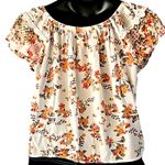 No Boundaries  Women's Floral Peasant Blouse - Short Sleeve, Size XL Photo 4