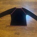 Natori Black Lounge long sleeve top with pink threads Photo 4