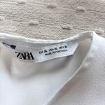 ZARA  White Women FLOWING TOP WITH TIE‎ DETAIL Ruffled Short Sleeve Size XL Photo 7