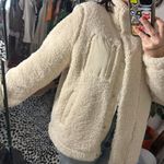 Skies Are Blue Anthropologie  Fleece Sherpa Full Zip Jacket Cream Size XL Photo 5