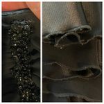 ABS Allen Schwartz Vintage 90s ABS Black Midi Cocktail Dress Beaded. M/L. Party Retro Prom Deep V Photo 12