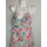 ZARA Pink Blue Pastel Watercolor Ruffled Mini Dress Womens S NWOT Coquette Fairy Photo 2