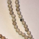 2 Elegant Semi Precious Stones Beaded Boho Cream and Tan Necklaces Photo 4