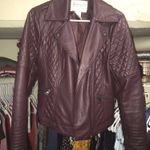 American Rag Burgundy Leather Jacket Photo 0