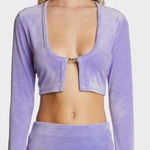 Juicy Couture NWT  purple velour cardigan size small Photo 0