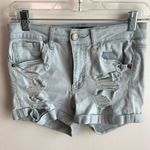 Aeropostale Light Wash High Waisted Midi Shorts Photo 1