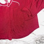 Disney  | Long Sleeve Shirt Keyhole Lace Minnie Mouse | Maroon | Womens | M Photo 3