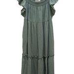 Mustard Seed Seafoam Green Smocked Ruffle Tiered Maxi Dress Photo 0