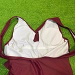 Cupshe Women's M Bathing Swimsuit One Piece Wrap Maroon Vacation Pool Photo 5