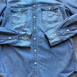 J.Crew Factory Denim Cotton Shirt Size XS Classic Roll Up Sleeves Photo 5