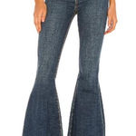 We The Free High Rise Flare Jeans Dark Wash Button Fly Bell Bottoms Photo 0
