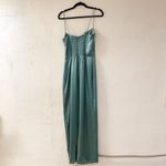 Reformation Frankie Silk Maxi Dress in Verdigris Teal Size 8 Photo 3