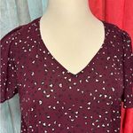 Elle Women's Burgundy Patterned Top Photo 2