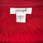 Pure Jill Candy Apple Red Cotton Crinkle Texture Long Sleeve Crew Neck Tunic Lg Photo 9