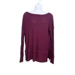 Free People  We The Free‎ North Shore Thermal Top Burgundy Size M Photo 1