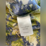 J. JILL Floral Print Cotton and Silk‎ Blouse Size Small Petite Green/Blue Blue Photo 7