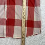 Diane Von Furstenberg  Shirt Womens 14 Red Cream Plaid Button Down Long Sleeve Photo 4