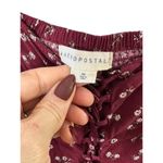 Aeropostale Maroon Floral Long Sleeve Corset Front Smocked Back Baby Doll Top S Photo 4