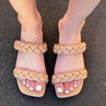 Nude/natural Vegan Leather Braided Straps Sandal Tan Size 6 Photo 0