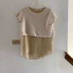ZARA sheer underlay cream short sleeve top size L Photo 8