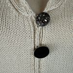 Pure Handknit Shawl Collar Button Cardigan Sweater Size M Medium Ivory Layered Photo 1