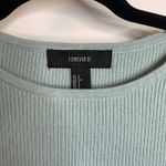 Forever 21 Pale Sage Green Cropped Ribbed Short Sleeve Sweater Sz Small Photo 6