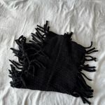 Aeropostale Black Open Knit Fringe Detail Infinity Scarf  Photo 1