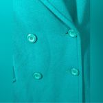 Vintage Mackintosh Wool Coat Size 6 | Teal Green Double Breasted Trench Overcoat Blue Photo 10