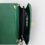 Vegan Quilted Textured Flap Crossbody Bag Green Photo 7