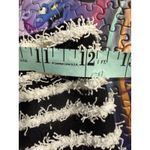 Black White Stripe Flare Leg Pants High Waist Textured Knit Size M Size M Photo 5