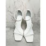 Schutz  Sandals Size 5B White Leather Open Square Toe Stiletto Heel Ankle Strap Photo 3