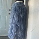 Soho Apparel  Soft Blue Ruffled Maxi Skirt Photo 6