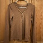 American Eagle AE Waffle Long Sleeve Henley Tee Photo 0