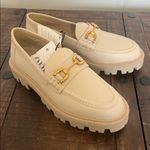 ZARA NWT Buckle Horsebit Loafers White Gold Size US 8 Photo 1