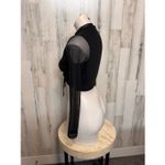 Windsor Black Mesh Long Sleeve Tie Front Crop Top Size M Photo 4