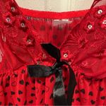 Elegant Red Black Lace Heart Babydoll Pajama Lingerie Size Large Photo 2