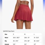 SANTINY Pleated Tennis Skirt 4 Pockets High Waisted Athletic skort Red Photo 14