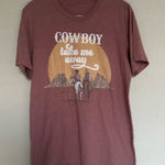 Women’s Cowboy Take Me Away Mauve Pink T Shirt Short Sleeve Size M Photo 0