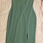 Nasty Gal Seafoam Green MIDI Dress With Slit Photo 0