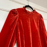 Ulla Johnson  Marlene Blouse Carnelian Autumn Velvet Mock Neck Top Size 4‎ NEW Photo 4
