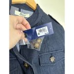 NWT G.H Bass & Co Indigo Rinse Dark Navy Bluu Denim Jacket Brown button detail‌ Blue Size M Photo 7