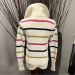 Aeropostale 🌺 WHITE STRIPPED COTTON COWL NECK CARDIGAN SWEATER🌺 Photo 1