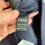 SheIn ⭐️ Navy formal mini dress winged sleeves fitted body size medium Photo 4