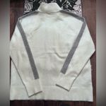 Lou & grey  NWT 1/4 zip Sweater top. Sz L Cream w Gray Stripe Photo 6